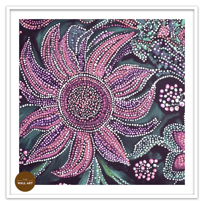 ARBORIGINAL ART OF PURPLE FLOWER