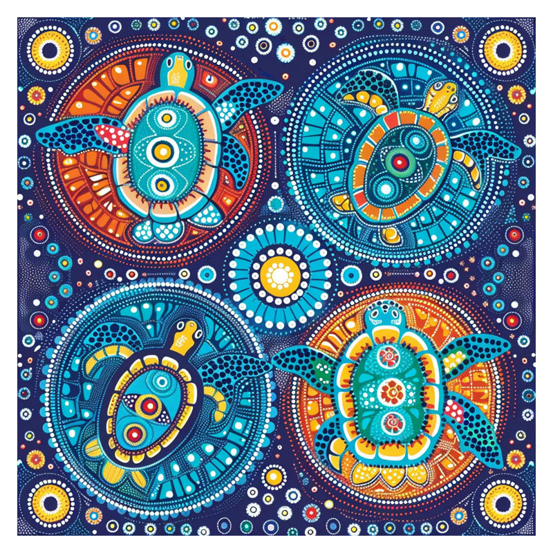 ARBORIGINAL ART OF SWIMING TURTLE IIII