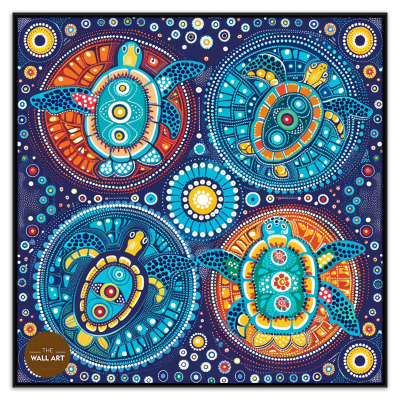 ARBORIGINAL ART OF SWIMING TURTLE IIII