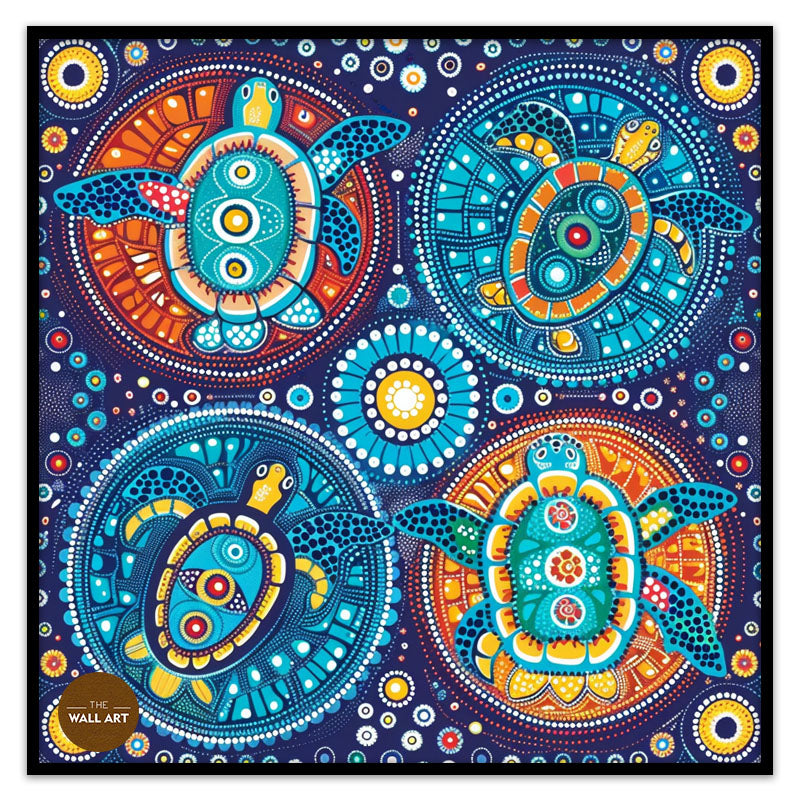 ARBORIGINAL ART OF SWIMING TURTLE IIII