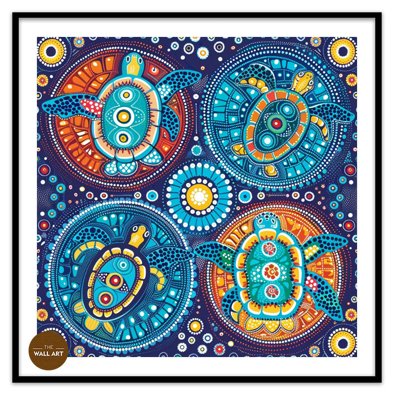 ARBORIGINAL ART OF SWIMING TURTLE IIII