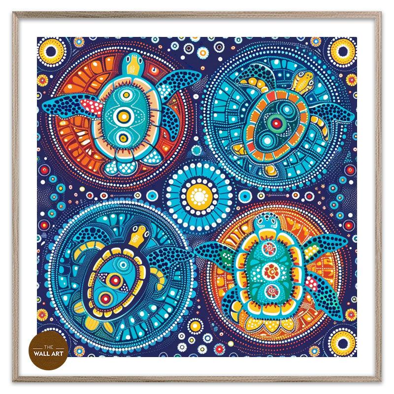 ARBORIGINAL ART OF SWIMING TURTLE IIII
