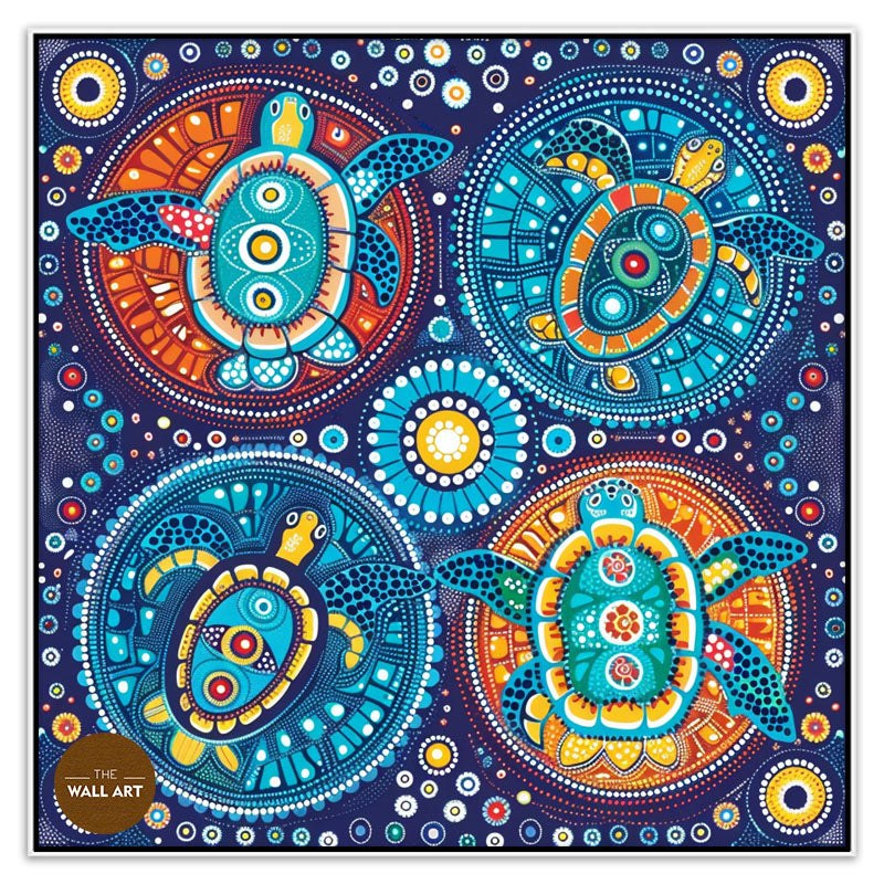 ARBORIGINAL ART OF SWIMING TURTLE IIII