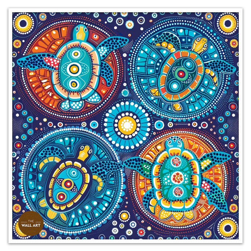 ARBORIGINAL ART OF SWIMING TURTLE IIII