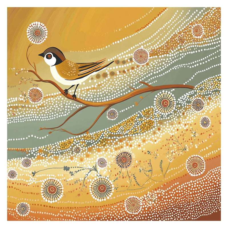 ARBORIGINAL ART OF YELLOW BIRD