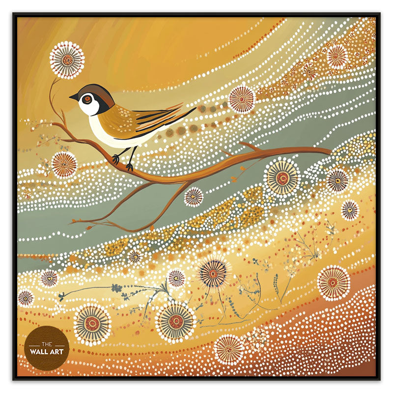 ARBORIGINAL ART OF YELLOW BIRD