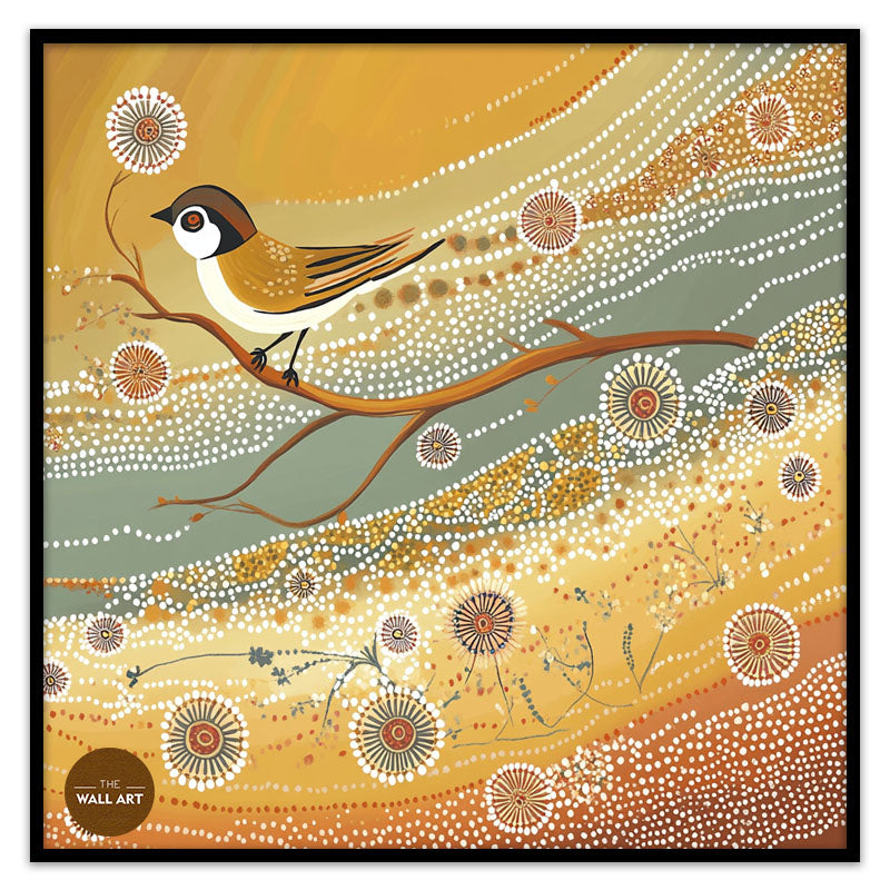ARBORIGINAL ART OF YELLOW BIRD