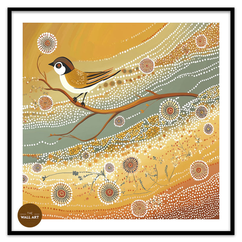 ARBORIGINAL ART OF YELLOW BIRD