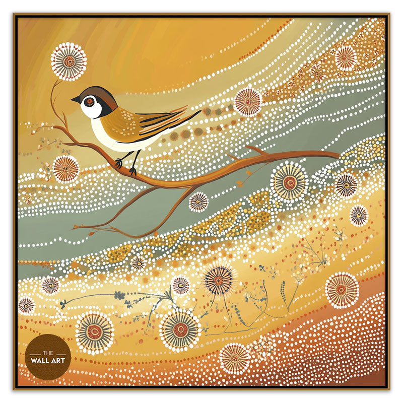 ARBORIGINAL ART OF YELLOW BIRD