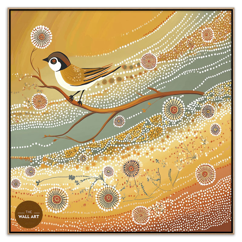 ARBORIGINAL ART OF YELLOW BIRD