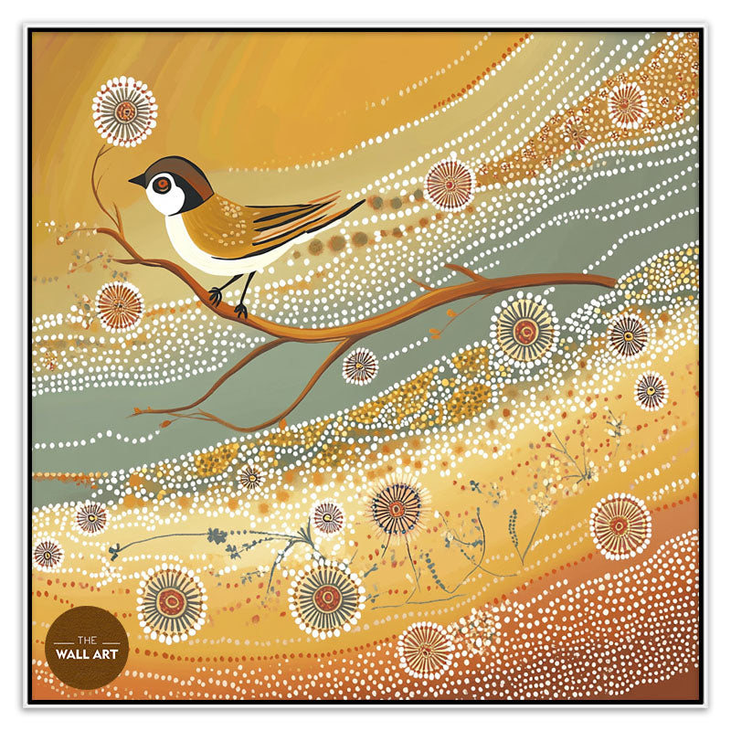 ARBORIGINAL ART OF YELLOW BIRD