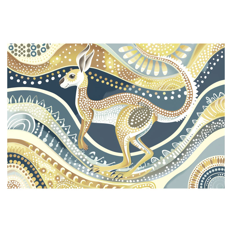 ARBORIGINAL ART OF YELLOW KANGAROO