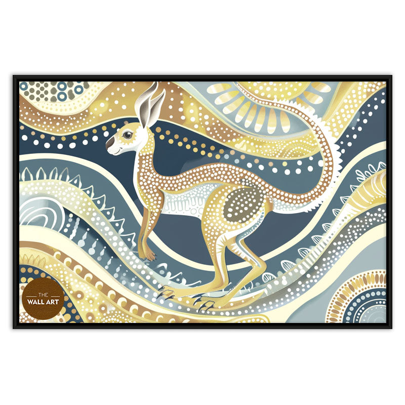ARBORIGINAL ART OF YELLOW KANGAROO