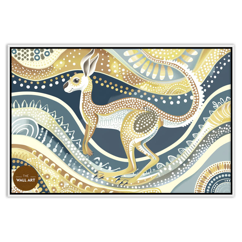 ARBORIGINAL ART OF YELLOW KANGAROO