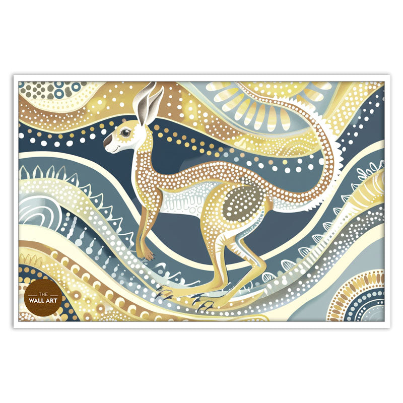 ARBORIGINAL ART OF YELLOW KANGAROO