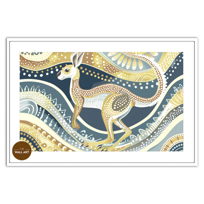 ARBORIGINAL ART OF YELLOW KANGAROO