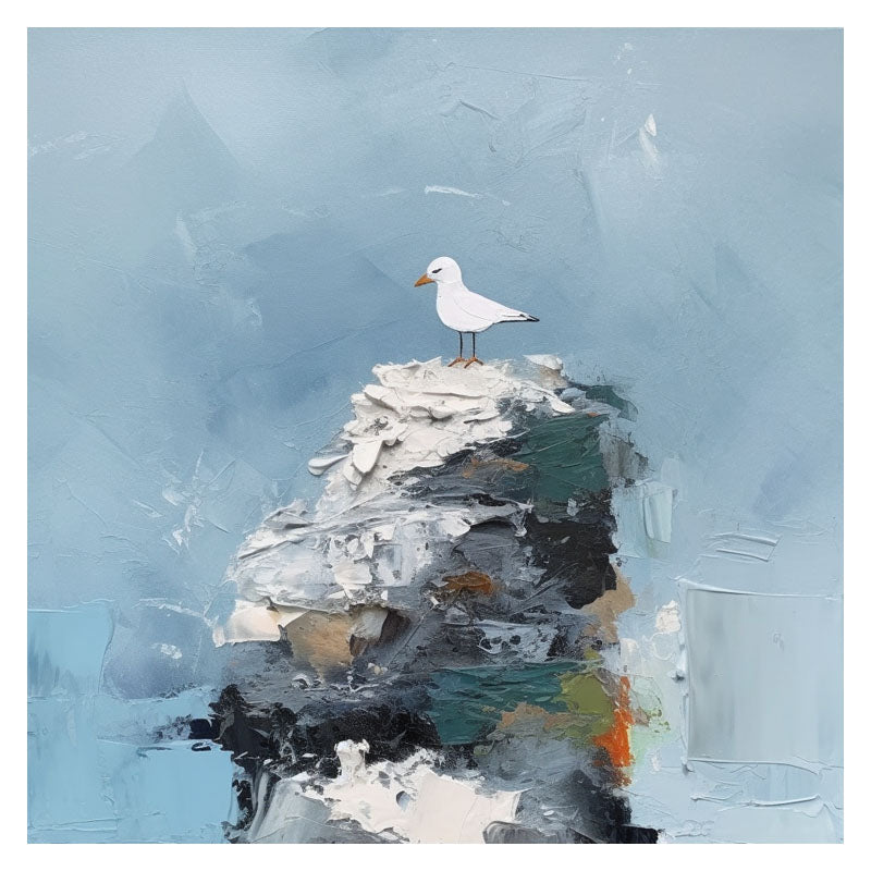 BIRD IN SNOW ROCK