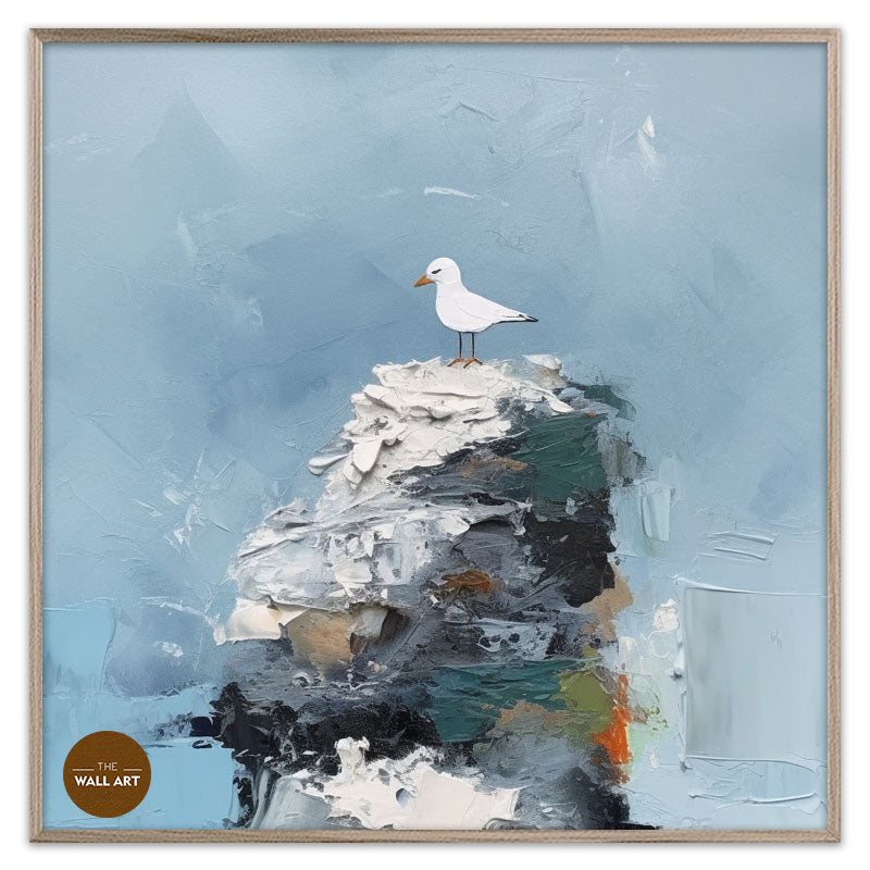 BIRD IN SNOW ROCK