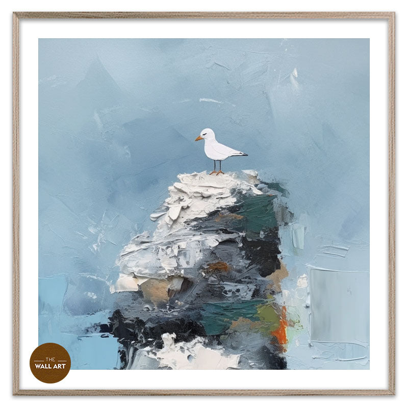BIRD IN SNOW ROCK