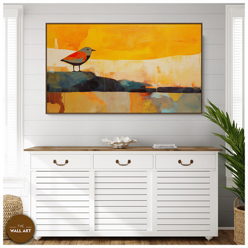 BIRD IN YELLOW FIELD