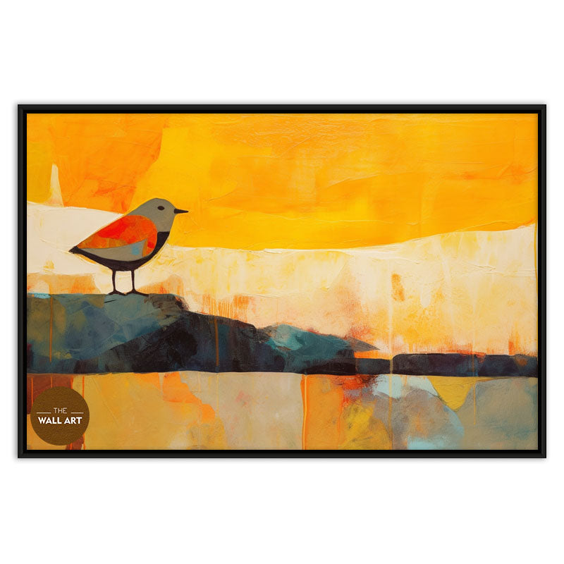 BIRD IN YELLOW FIELD