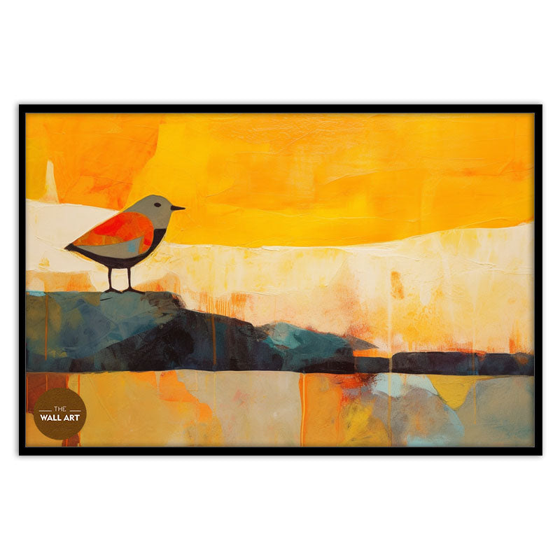 BIRD IN YELLOW FIELD