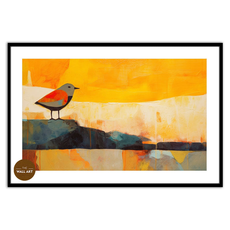 BIRD IN YELLOW FIELD