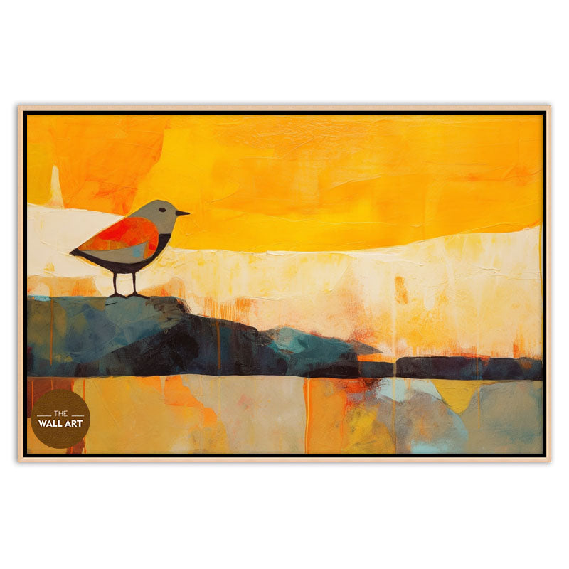 BIRD IN YELLOW FIELD
