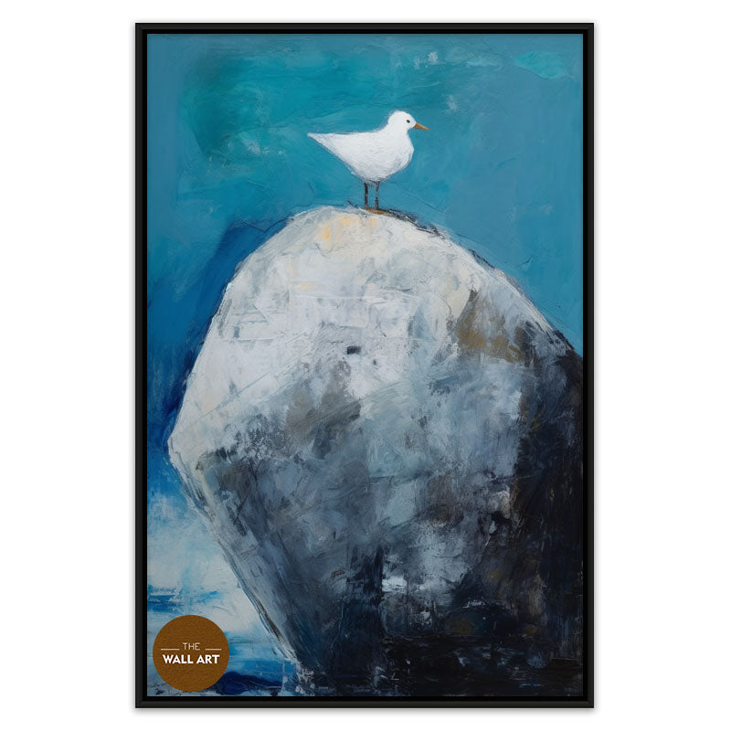BIRD ON BIG ROCK