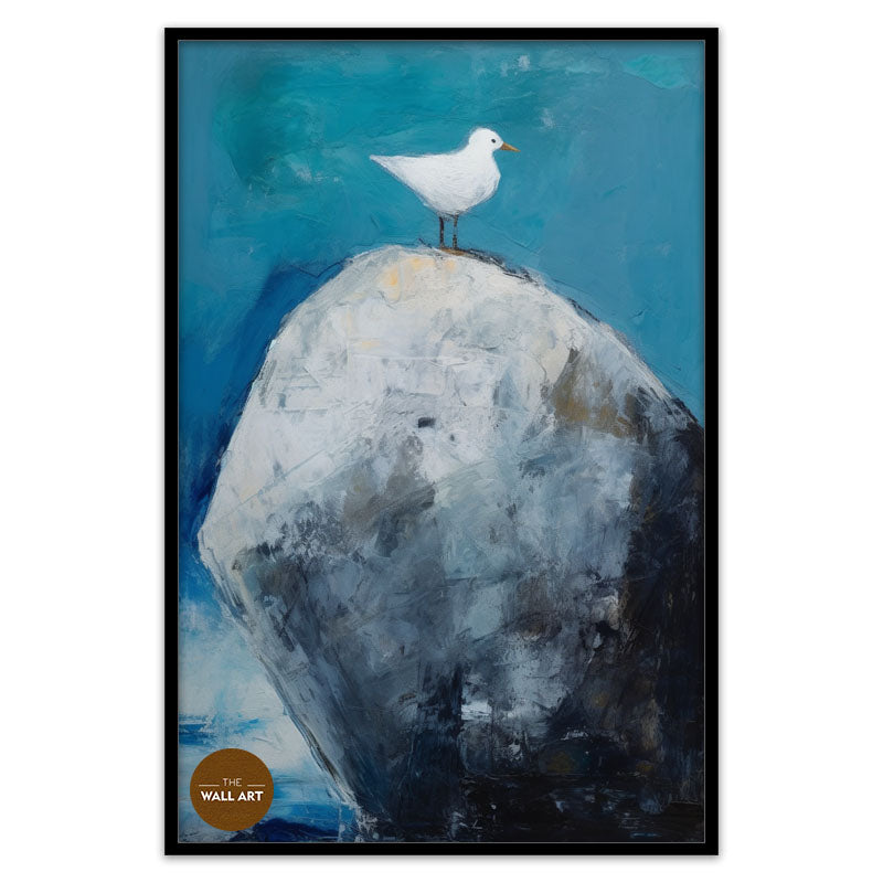 BIRD ON BIG ROCK