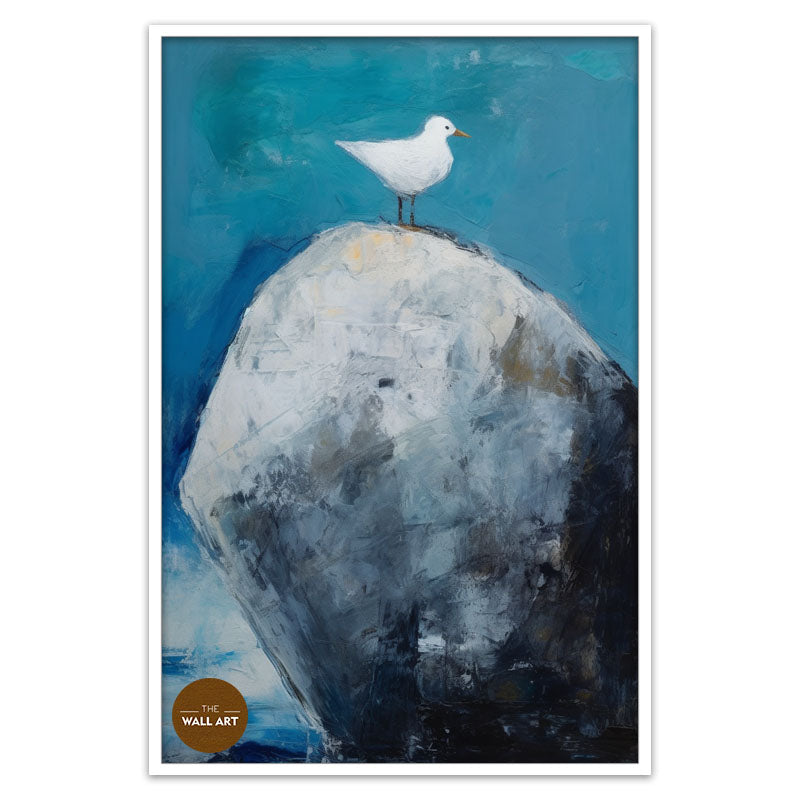 BIRD ON BIG ROCK