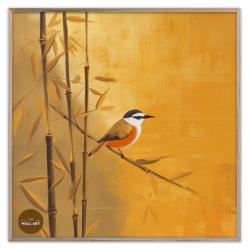 BIRD ON GOLDEN BAMBOO