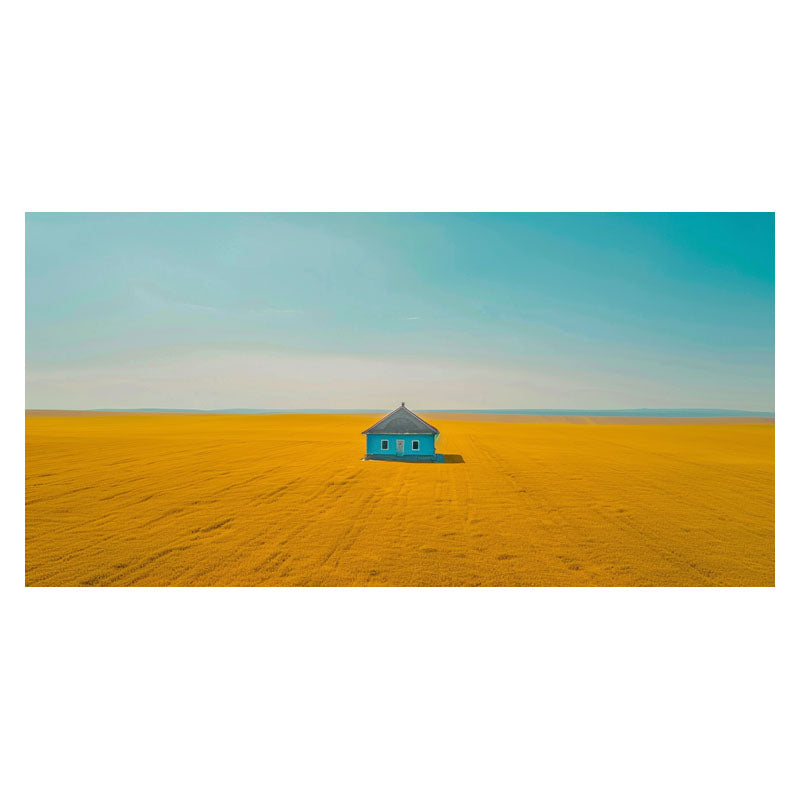 BLUE HOUSE ON YELLOW FIELD I