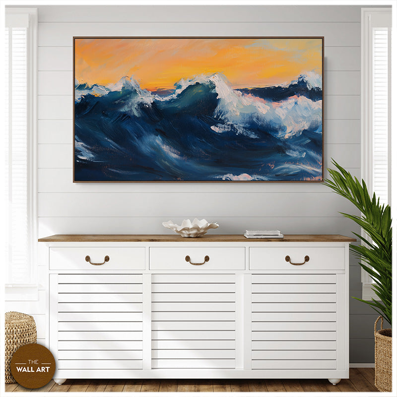 BLUE WAVE IN YELLOW SKY I