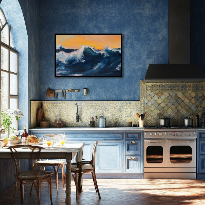 BLUE WAVE IN YELLOW SKY I