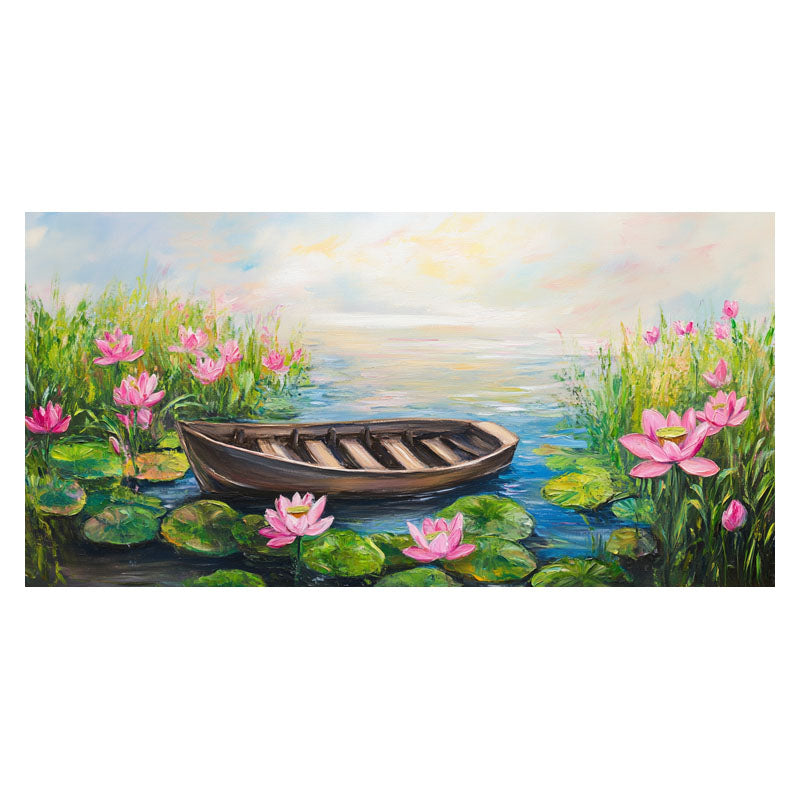 BOAT IN THE LOTUS POND