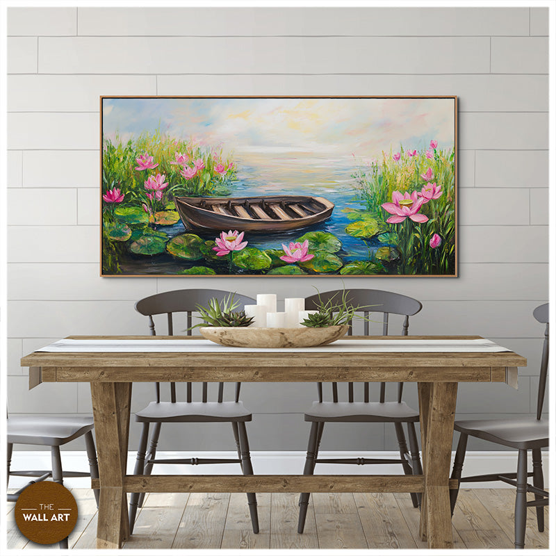 BOAT IN THE LOTUS POND