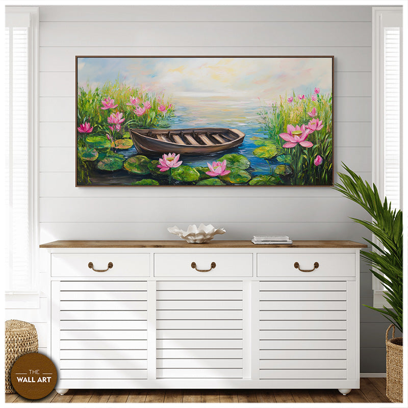 BOAT IN THE LOTUS POND