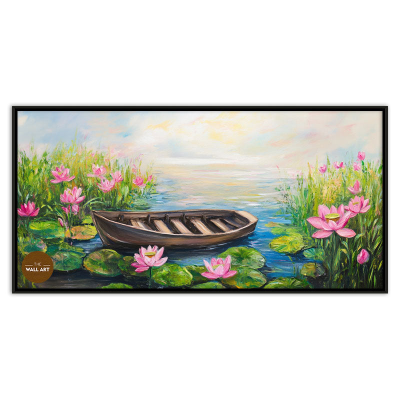BOAT IN THE LOTUS POND
