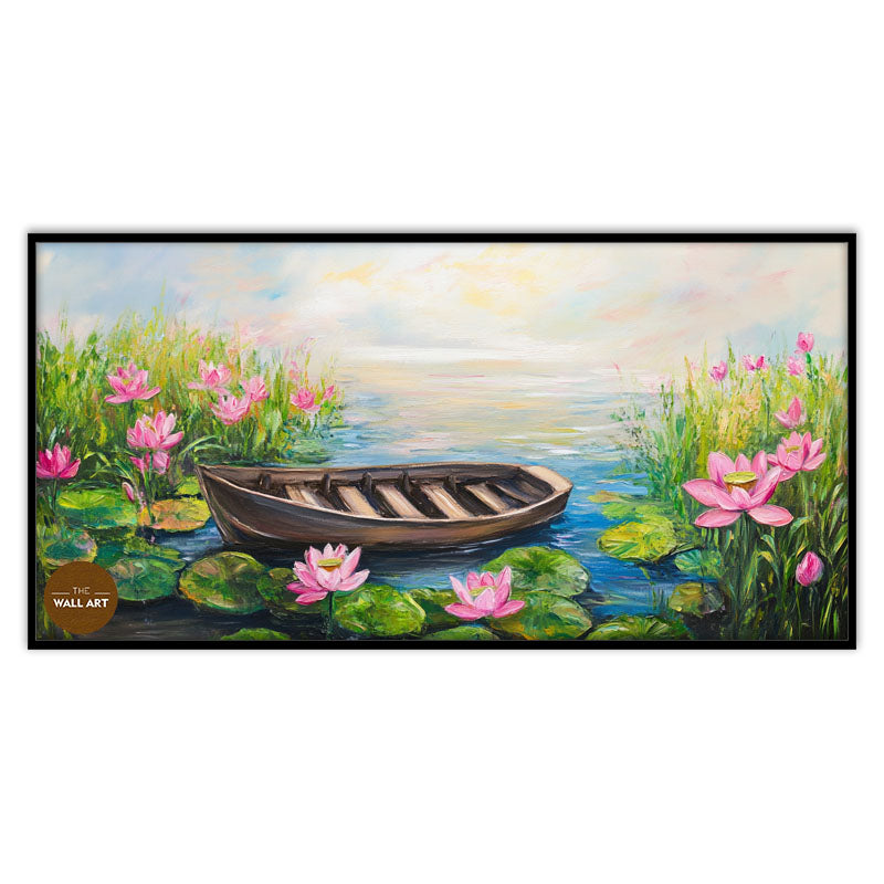 BOAT IN THE LOTUS POND