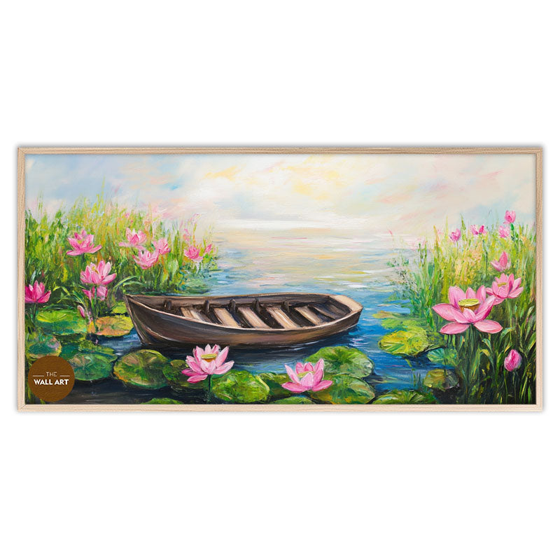 BOAT IN THE LOTUS POND