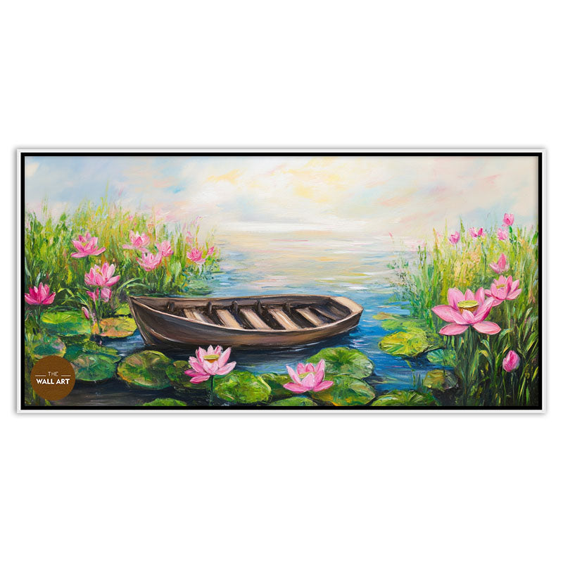 BOAT IN THE LOTUS POND