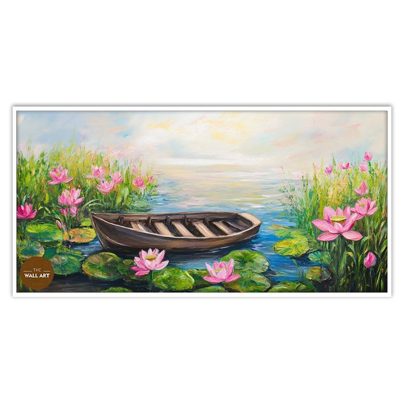 BOAT IN THE LOTUS POND