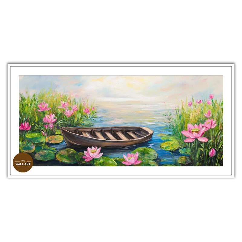 BOAT IN THE LOTUS POND