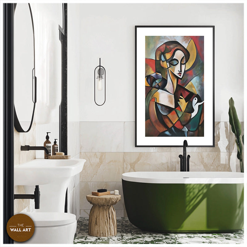 CUBISM OF LADY AND SNAKE