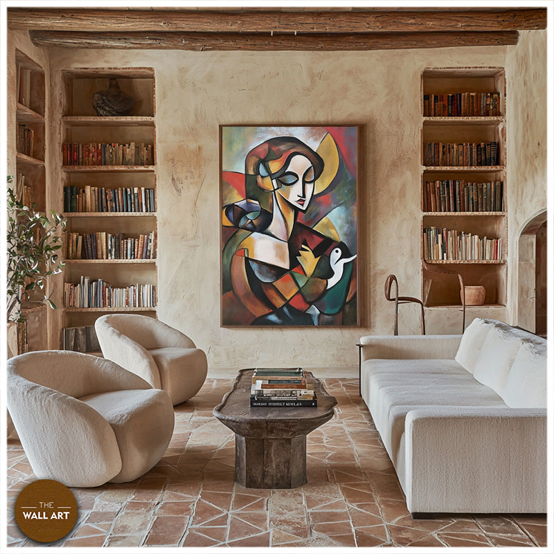 CUBISM OF LADY AND SNAKE