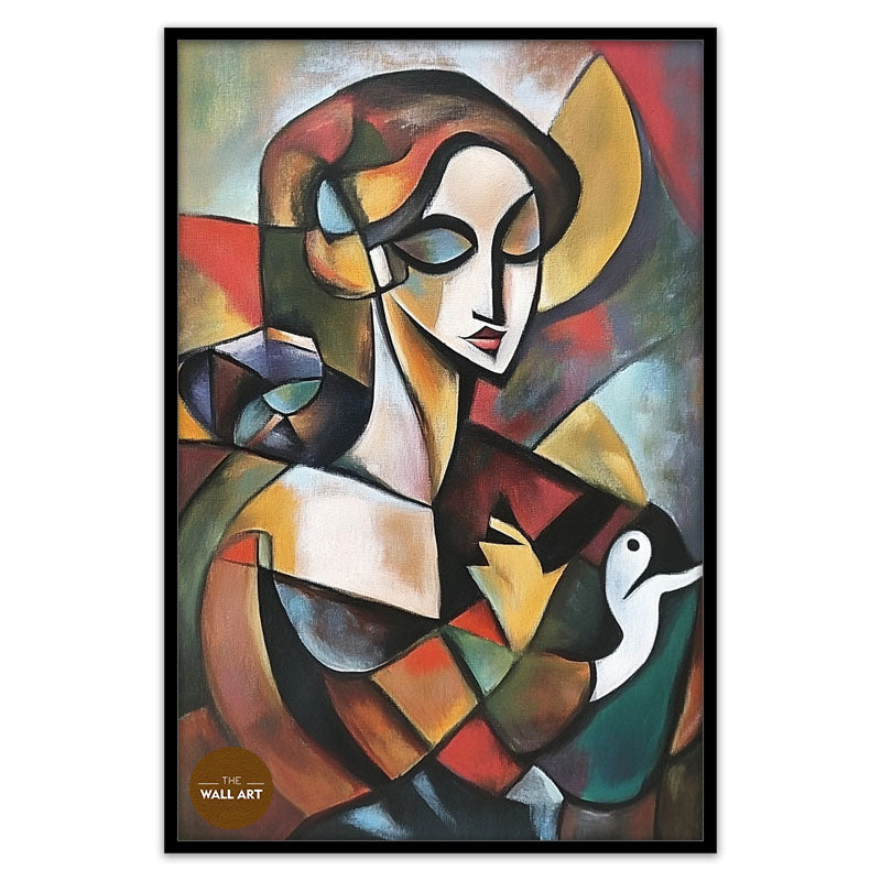 CUBISM OF LADY AND SNAKE