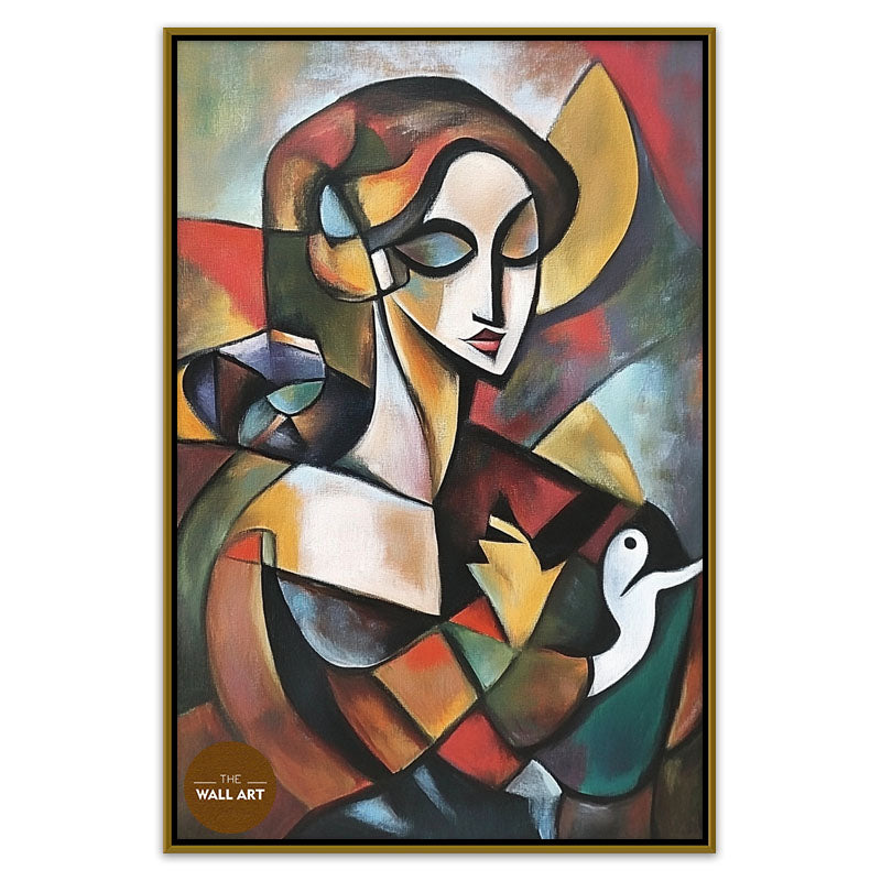 CUBISM OF LADY AND SNAKE