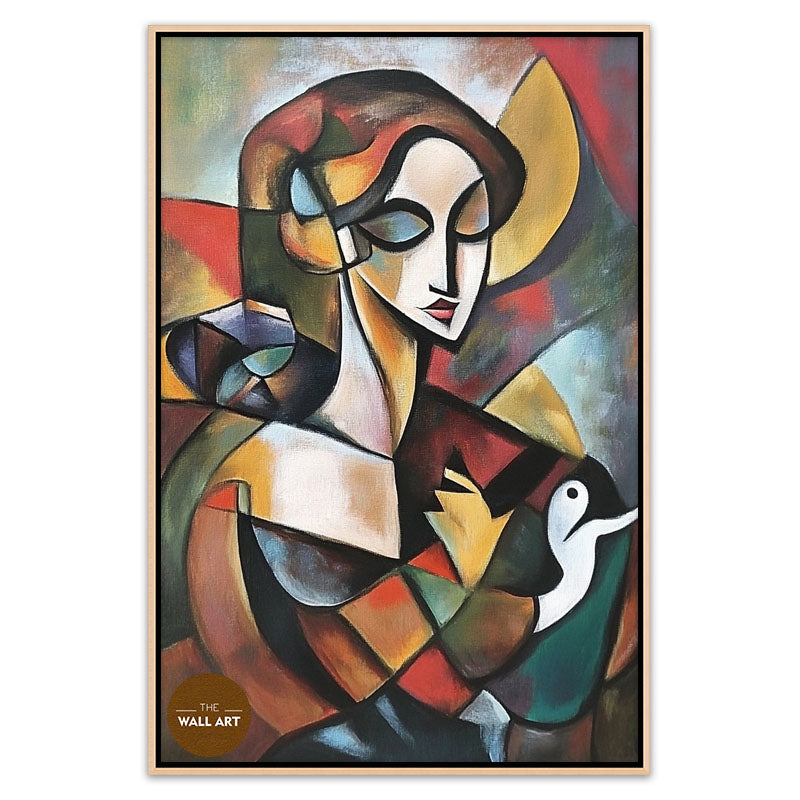 CUBISM OF LADY AND SNAKE