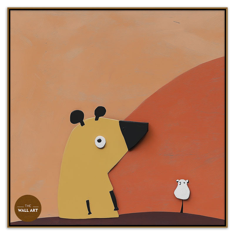 DOG AND RED SUN
